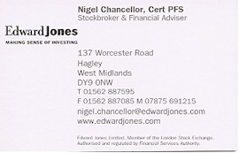 Edward Jones - Making sense of investing 01562 887595